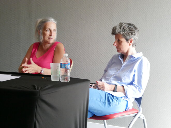 Lors d’un atelier sur la parité au sein des conseils départementaux. Témoignage de Corinne Bouchoux (à droite), sénatrice du Maine-et-Loire. © Guillaume Krempp Lors d’un atelier sur la parité au sein des conseils départementaux. Témoignage de Corinne Bouchoux (à droite), sénatrice du Maine-et-Loire. © Guillaume Krempp