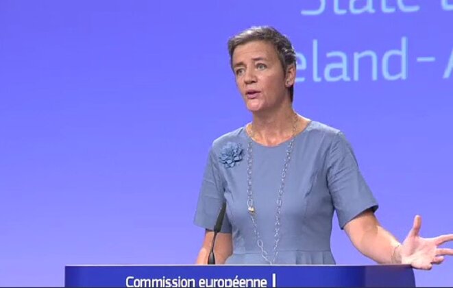 Margrethe Vestager, le 30 août 2016. Margrethe Vestager, le 30 août 2016.