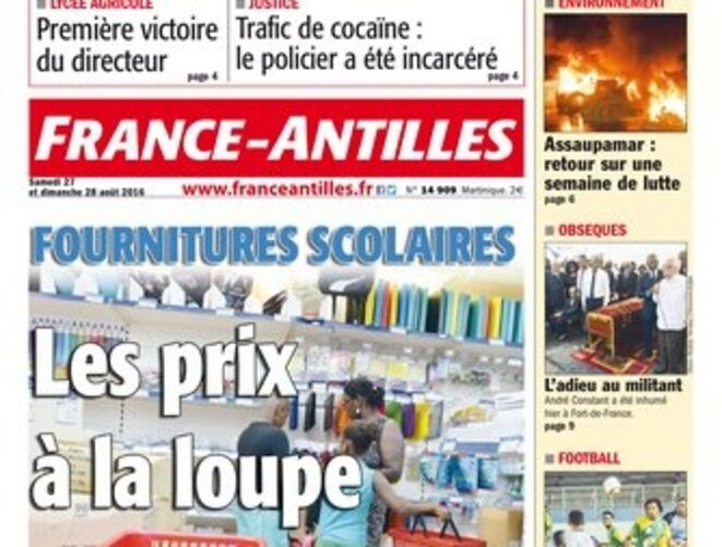 La une de "France Antilles", dernier pré carré du groupe Hersant en France © France Antilles La une de "France Antilles", dernier pré carré du groupe Hersant en France © France Antilles