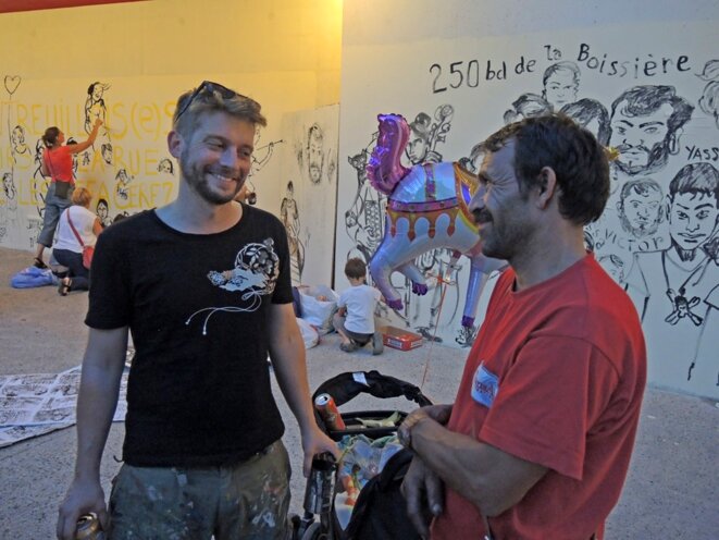 Montreuil, fête de la Libération le 3 septembre 2016. Damien Roudeau et Cristian. © Gilles Walusinski Montreuil, fête de la Libération le 3 septembre 2016. Damien Roudeau et Cristian. © Gilles Walusinski