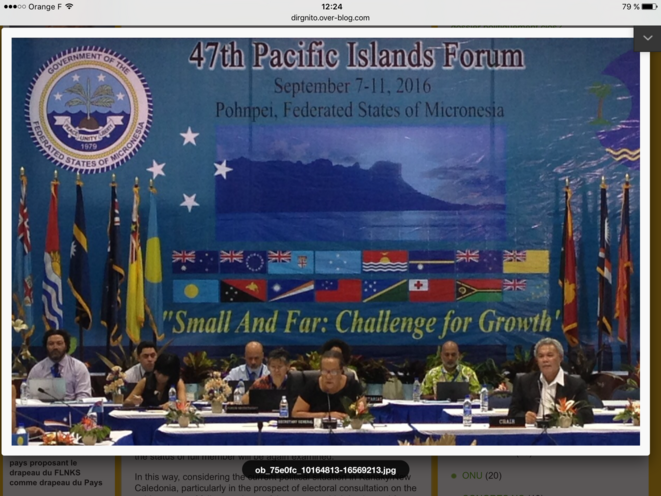 L'infiltration de la Nouvelle-Calédonie comme membre du Forum des Îles du Pacifique.