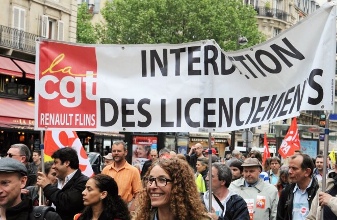 Cortège de la CGT de Renault Flins dans la manifestation parisienne contre la loi travail, 12 mai 2016. Photothèque rouge/Milo. Cortège de la CGT de Renault Flins dans la manifestation parisienne contre la loi travail, 12 mai 2016. Photothèque rouge/Milo.