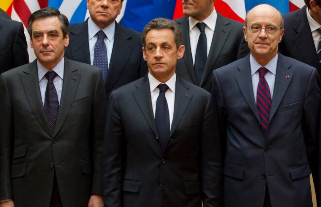 François Fillon, Nicolas Sarkozy et Alain Juppé, en mars 2011. © Reuters François Fillon, Nicolas Sarkozy et Alain Juppé, en mars 2011. © Reuters