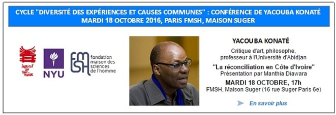 Cycle "Diversité des expériences et causes communes" : Conf. de Y. Konaté 18 oct.