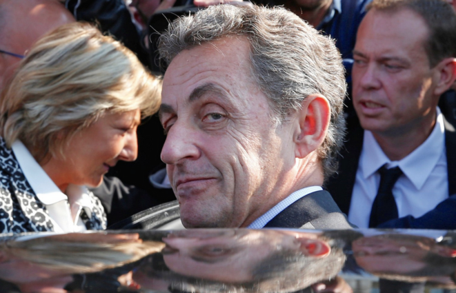 Under fire: Nicolas Sarkozy in Calais, September 21, 2016. © Reuters