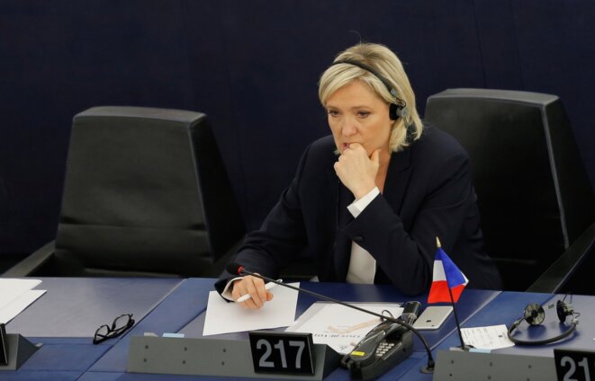 Marine Le Pen au parlement européen le 5 juillet 2016. © Reuters Marine Le Pen au parlement européen le 5 juillet 2016. © Reuters
