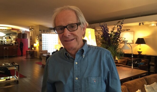 Ken Loach, au cinéma du Panthéon, à Paris, le 13 octobre 2016. © Jade Lindgaard Ken Loach, au cinéma du Panthéon, à Paris, le 13 octobre 2016. © Jade Lindgaard