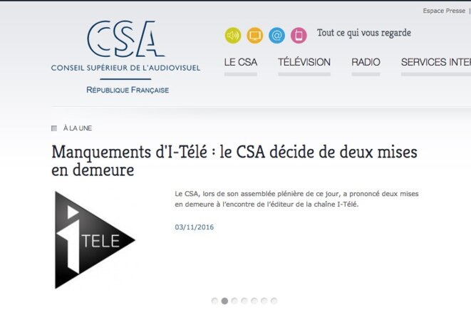 Le site Internet du CSA Le site Internet du CSA