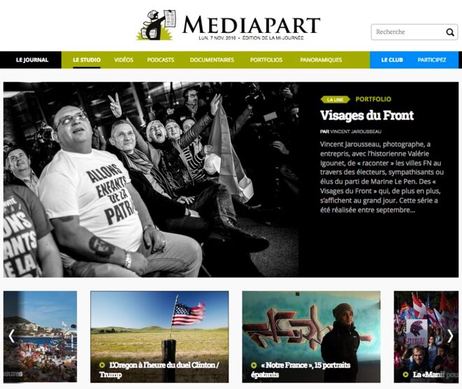 Une vue partielle de la page d'accueil du Studio. Une vue partielle de la page d'accueil du Studio.