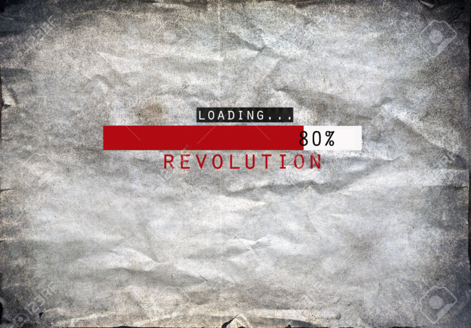 23824250-loading-revolution-draw-on-a-grunge-background-stock-photo