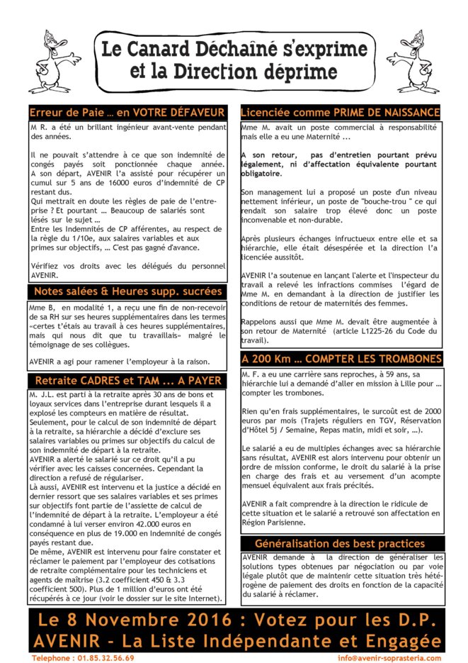 8 Novembre 2016 : Edition spéciale du Canard Déchaîné