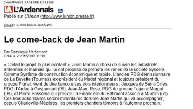 L'entrée en scène de Jean Martin L'entrée en scène de Jean Martin
