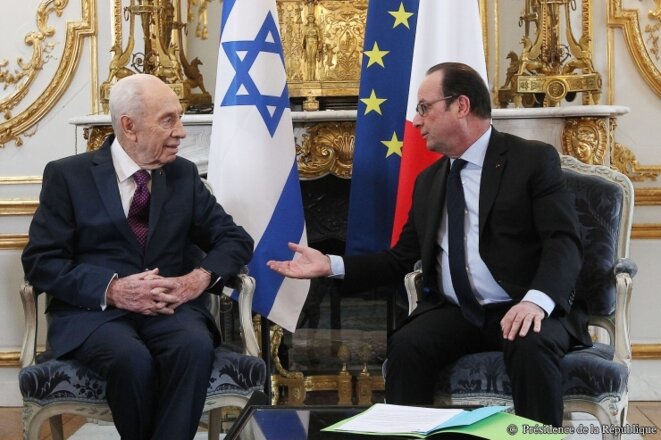 Shimon Peres était venu défendre l'intransigeance israélienne auprès de ses amis socialistes français en mars 2016 Shimon Peres était venu défendre l'intransigeance israélienne auprès de ses amis socialistes français en mars 2016