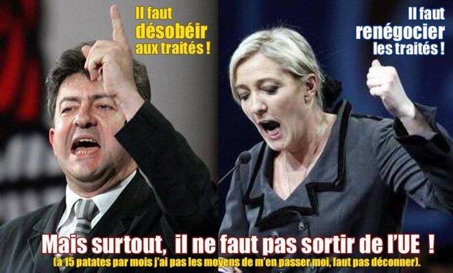 Expression contradictoire de Le Pen et Mélenchon © UPR