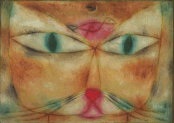 Paul Klee, « Chat et oiseau », huile et encre sur toile montée sur bois, 1928. Paul Klee, « Chat et oiseau », huile et encre sur toile montée sur bois, 1928.