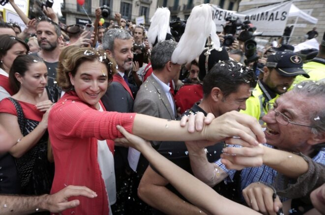 Ada Colau le jour de son investiture en tant que maire de Barcelone. Ada Colau le jour de son investiture en tant que maire de Barcelone.