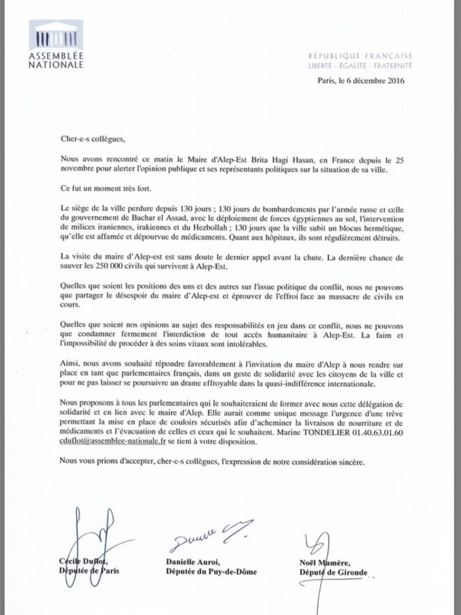 Merci à Noel Mamère, Cécile Duflot et Daniel Auroi pour leur action pour ALEP !