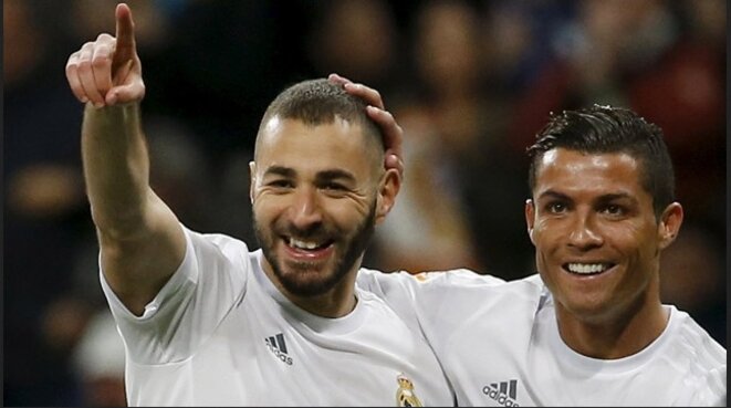 Karim Benzema and Cristiano Ronaldo playing for Real Madrid. © Reuters
