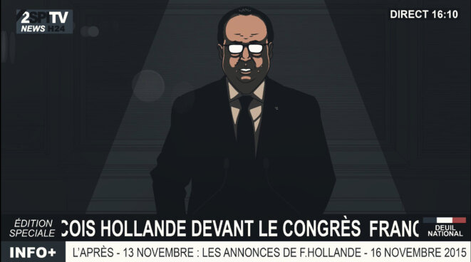 Illustration : François Hollande s'exprimant devant le Congrès, le 16 novembre 2015 © El Sueño films, tous droits réservés Illustration : François Hollande s'exprimant devant le Congrès, le 16 novembre 2015 © El Sueño films, tous droits réservés