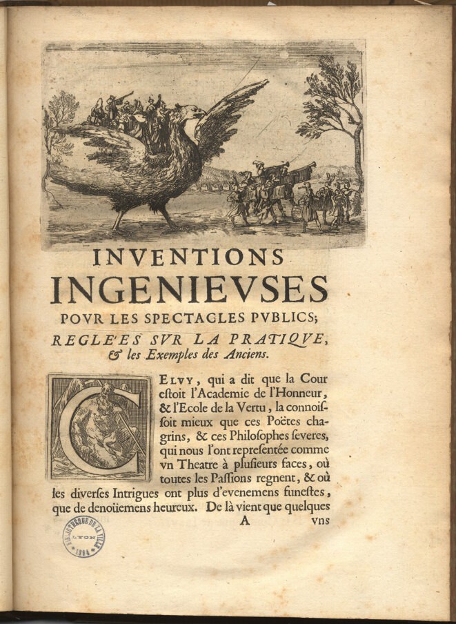 Traité des tournois, joustes, carrousels, et autres spectacles publics. Lyon : ed. Jacques Muguet, 1669. © Claude-François Ménestrier