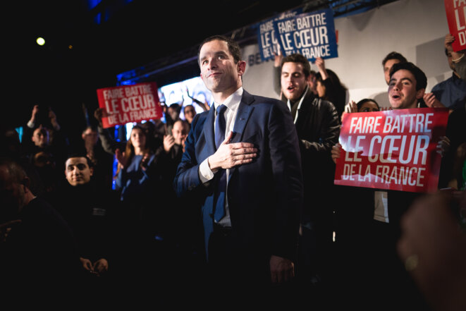 Benoît Hamon, lors de son meeting à Montreuil, le 26 janvier. © Nicolas Serve Benoît Hamon, lors de son meeting à Montreuil, le 26 janvier. © Nicolas Serve