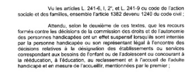 Conséquences de l'effet suspensif d'un recours contentieux contre la CDAPH