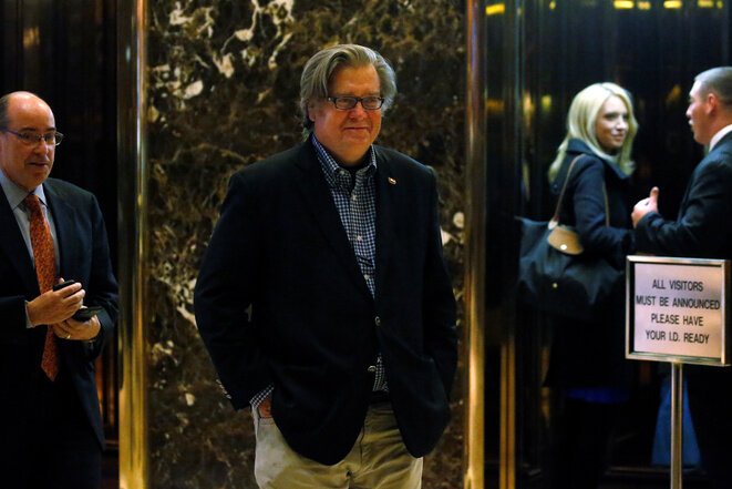 Stephen Bannon, le 13 novembre 2016, à la Trump Tower © Reuters Stephen Bannon, le 13 novembre 2016, à la Trump Tower © Reuters
