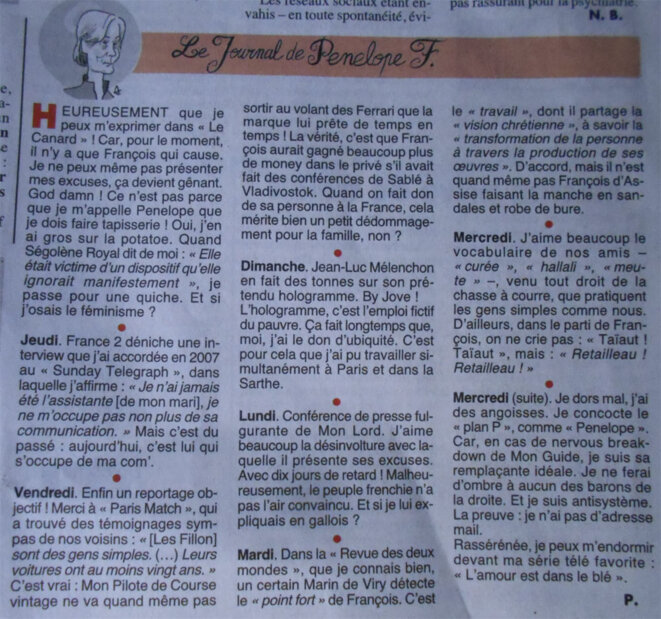 Extrait du Canard Enchaîné du 8 février 2017 Extrait du Canard Enchaîné du 8 février 2017