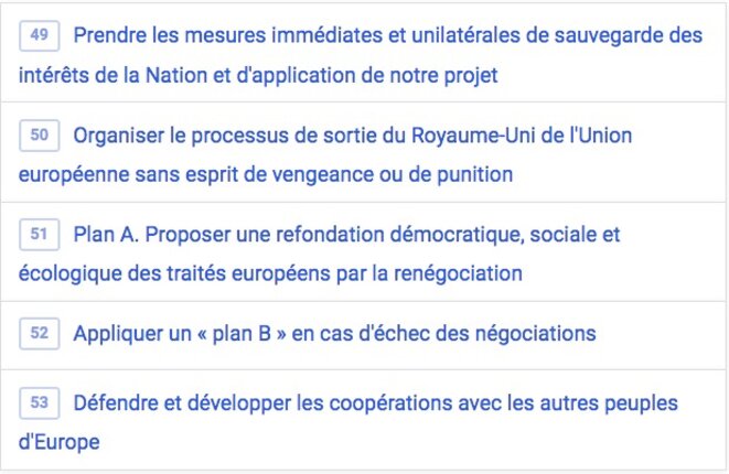 Capture d'écran du programme de Jean-Luc Mélenchon. Capture d'écran du programme de Jean-Luc Mélenchon.