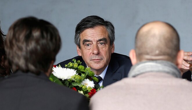 François Fillon à Nîmes, jeudi 2 mars. © Reuters François Fillon à Nîmes, jeudi 2 mars. © Reuters