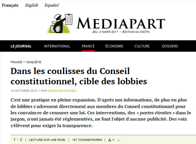 copie d'écran www.mediapart.fr