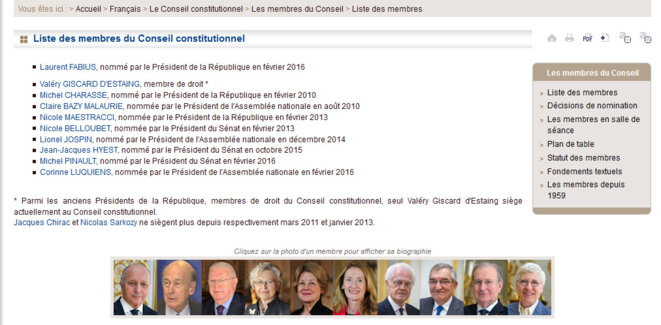 copie d'écran www.conseil-constitutionnel.fr