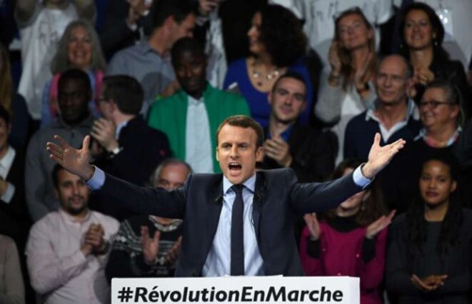 Emmanuel Macron lors d'un meeting en décembre 2016. Photo AFP/Eric Feferberg Emmanuel Macron lors d'un meeting en décembre 2016. Photo AFP/Eric Feferberg