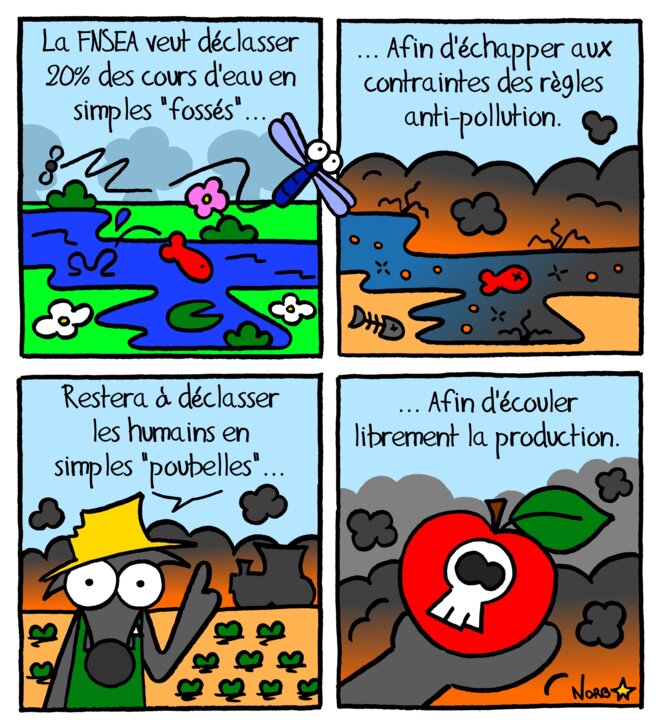 La FNSEA redessine la carte des cours d’eau © Norb La FNSEA redessine la carte des cours d’eau © Norb