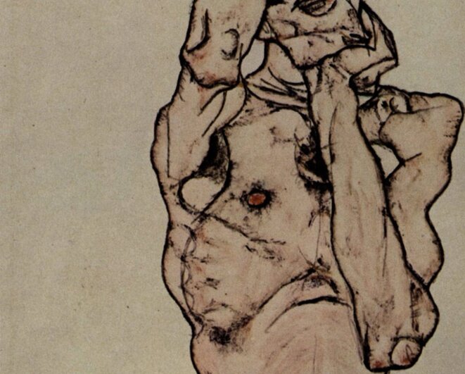 Egon Schiele, dessin (détail) Egon Schiele, dessin (détail)