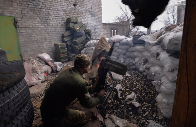 En Ukraine, la guerre continue. À Avdiïvka, sur la ligne de front, le 7 mars 2017. © Reuters