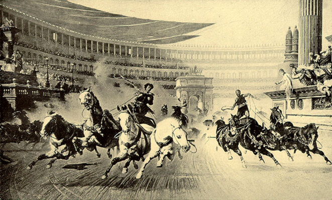 Course de chars, par Albert Kuhn (1913) © Wikipedia Course de chars, par Albert Kuhn (1913) © Wikipedia