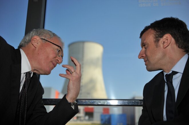 Emmanuel Macron et le PDG d'EDF Jean-Bernard Lévy Emmanuel Macron et le PDG d'EDF Jean-Bernard Lévy