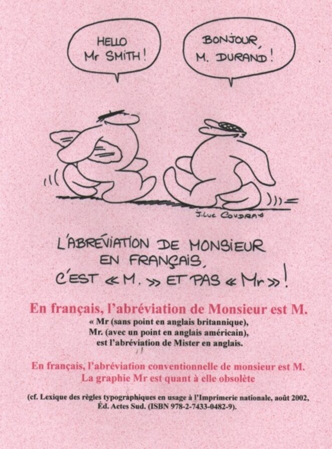 Abréviation de monsieur © x Abréviation de monsieur © x
