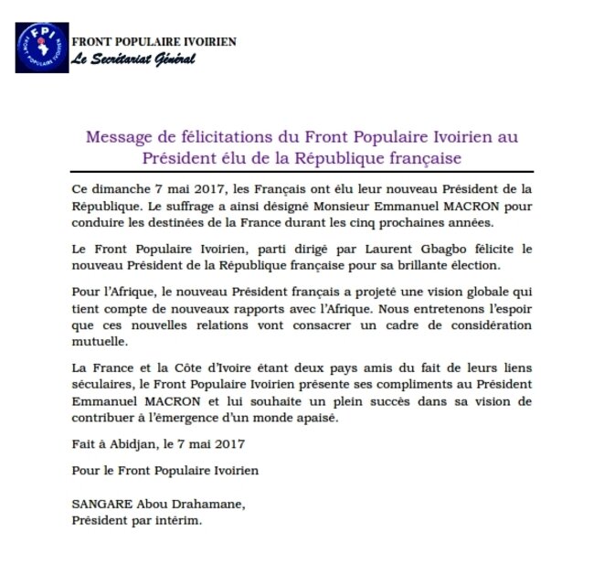 message-de-felicitations-du-front-populaire-ivoirien-a-lelection-du-president-francais-001