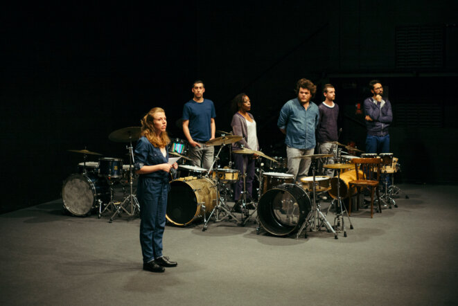 Scène de "Les batteurs" © Martin Colombet Scène de "Les batteurs" © Martin Colombet