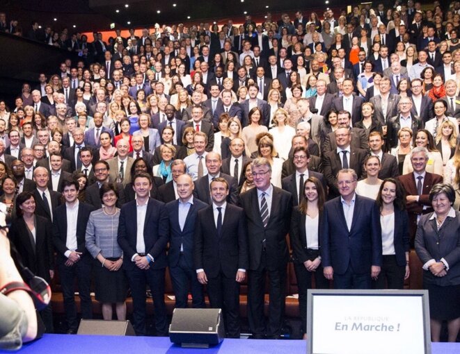 Les candidats LREM réunis à Paris, samedi 13 mai © @AudreyDufeuSchubert sur Twitter