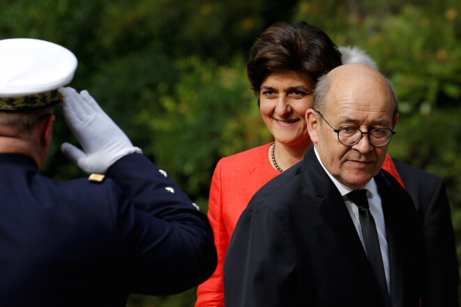 Centrist Sylvie Goulard, the new French defence minister, with socialist Jean-Yves Le Drian, appointed as foreign affairs minister. Centrist Sylvie Goulard, the new French defence minister, with socialist Jean-Yves Le Drian, appointed as foreign affairs minister.