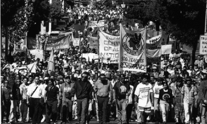 The San Francisco Aim Chapter's demonstration of October 11, 1992 © courtesy of Bobby Castillo
