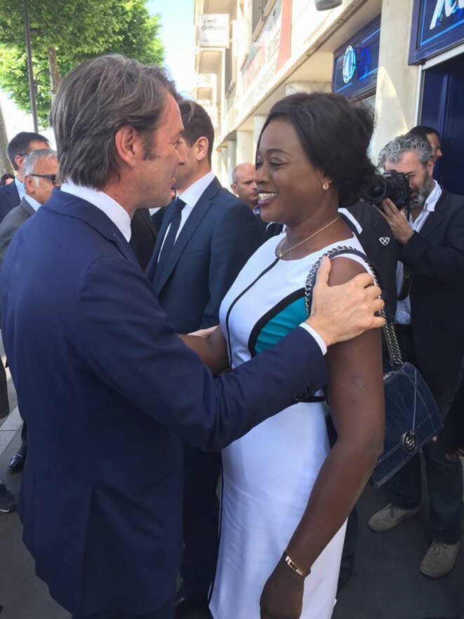 François Baroin et Coumba Dioukhané à Rouen, le 31 mai. © DR François Baroin et Coumba Dioukhané à Rouen, le 31 mai. © DR