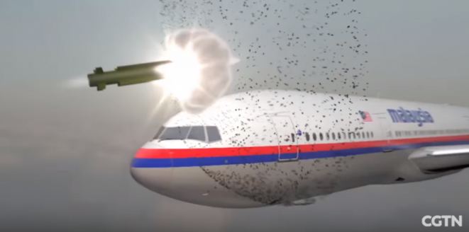 Selon le Bureau néerlandais pour la sécurité (OVV), c’est un missile de fabrication russe qui a abattu le vol MH17. Image reconstitution. Selon le Bureau néerlandais pour la sécurité (OVV), c’est un missile de fabrication russe qui a abattu le vol MH17. Image reconstitution.