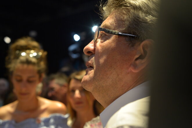 Jean-Luc Mélenchon au Dock des Suds à Marseille dimanche soir © LF Jean-Luc Mélenchon au Dock des Suds à Marseille dimanche soir © LF