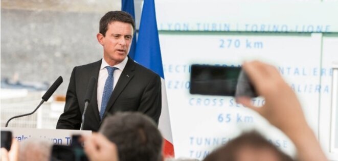Manuel Valls lors de l'inauguration du tunnelier du Lyon-Turin, le 22 juillet 2016 (DR) Manuel Valls lors de l'inauguration du tunnelier du Lyon-Turin, le 22 juillet 2016 (DR)