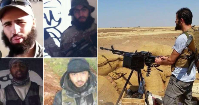 Tout à droite, tirant à la mitrailleuse, Walad Ali Youssef, aujourd'hui vivant sous une nouvelle identité. A gauche, en haut à gauche: Khaled Shahadeh, vit en liberté à Göteborg. A sa droite, Hassan Al-Mandlawy, condamné à la réclusion à perpétuité. En bas à gauche, Sultan Al-Amin: réclusion à perpétuité. A sa droite Dequilla Gildo Bherlin, vit aujourd'hui sous un faux nom dans une ville du sud de la Suède. © Capture écran vidéo Expressen Tout à droite, tirant à la mitrailleuse, Walad Ali Youssef, aujourd'hui vivant sous une nouvelle identité. A gauche, en haut à gauche: Khaled Shahadeh, vit en liberté à Göteborg. A sa droite, Hassan Al-Mandlawy, condamné à la réclusion à perpétuité. En bas à gauche, Sultan Al-Amin: réclusion à perpétuité. A sa droite Dequilla Gildo Bherlin, vit aujourd'hui sous un faux nom dans une ville du sud de la Suède. © Capture écran vidéo Expressen