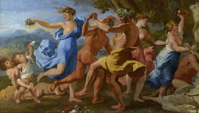 Bacchanale devant la statue de Pan, vers 1631-1632, Nicolas Poussin (Londres, National Gallery).
